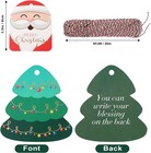 72pcs Christmas Tags Gift  With String  Gold Foil Xmas Gift Tags Hanging Label 