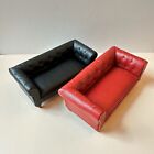 1 12 Scale Miniature Leather Couch     Dollhouse Furniture