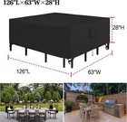 126in 600d Heavy Duty Patio Furniture Covers Waterproof Outdoor Table Protector