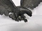 Vintage Cast Iron Eagle Wall Plaque Patriotic Spread Wing Decor 29    Black