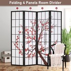 Fdw Room Divider 6ft Folding Privacy Divider 4 Panel Oriental Shoji Screen Wall