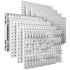 Peg Board 8 Pack Metal Panels With 50 Hooks White