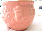 Mccoy Vintage Jardiniere Pink Basketweave  Leaf Berry Flower Pot 1930 Mark  Vgc
