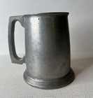 Vtg Pewter Colonial Style Beer Stein Mug W  Handle