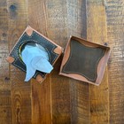 Handmade Leather Square Tissue Box Cover  Stitched Box Holder With Storage Tray