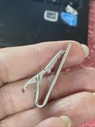 Vintage Men s Tie Bar Tie Clip Clasp  Textured Silver Tone Small Size