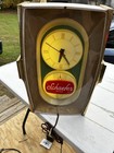 Rare Vintage Schaefer Beer Lighted Clock   Sign 12 1 2  X17   