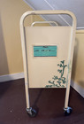 Pick Up Only  Vintage Old Library Cart 4 Shelves  On Wheels