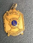 Vtg Lions Club International 100  Secretary Award Pendant 1 10th 10k Gold Filled