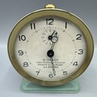Vintage Bayard Table Alarm Mechanical Clock M  Croiset France Turquoise 4 5 
