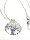 Sterling Silver Rhodium Plated Tree Of Life  17  Cjain 1  Round Pendant 1  C115
