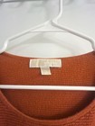 Michael Kors Rust Orange Waffle Knit Sweater With Side Button Details