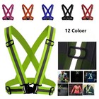 Reflective Safety Vest Straps Adjustable Running Riding Elastic Band Adult Kids