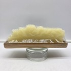 Vintage Beacon Noel Gel Candle Gold Cream Christmas Candle W Metal Stand New