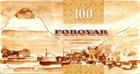 Faeroe Foroyar Islands 100 Kronur 2002 P 25  Codfish  Vf Condition  5rw 07mai