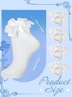 Geyoga 4-12 Pairs Women s Frilly Ruffle Ankle Sock White 4