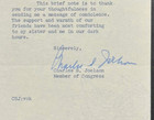 Signed Charles S  Joelson Letter Autograph New Jersey House Representatives Auto