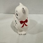 Vintage Ceramic Christmas Cat Bank By Ron Gordon Designs 1983 White With Hearts
