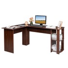 L-shaped Computer Desk W shelves Home Office Student Pc Laptop Table Workstation
