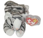 Ty Beanie Baby - Prance The Gray Tabby Cat  8 Inch  New Mwmts Stuffed Animal Toy