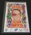 Stan Lee Signed Marvel Art Print Poster Captain America Joe Quesada Mayhew Comic