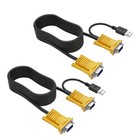 Mt-viki 2-in-1 Usb Vga Kvm Cable For Usb Kvm Switch Vga  6ft 2packs 