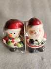 Vintage Santa And Snowman Novelty Salt   Pepper Shakers      New     3    Tall