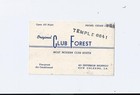 Original Club Forest  New Orleans  Louisiana  Early Business   Advertising  Card