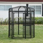 70 h Large Walk-in Flight Bird Cage Round Aviary Parrot Macaw Finch Metal Aviary