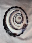 Vintage Black Purple White Slag Glass Hen On Nest Replacement Base Bottom Only