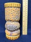 Vintage Orchids Of Hawaii Tiki Mug Brown With Green Jeweled Eyes Made In Japan