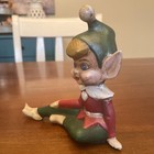 Vintage Christmas Holiday Pixie Elf Ceramic Figurine Sitting Elf 5 5    Long Mcm