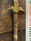11 25 Inch Old Toledo Dagger Knife With Stone Handle And Brass Guard
