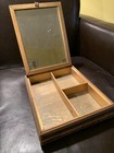 Jewelry Vanity Box Antique Glass Top Victorian Scene Mirrored Lid 1940 s Vintage