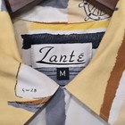 Vintage Zante Mens Multicolor Short Sleeve Button Up Nautical Rayon Shirt Size M