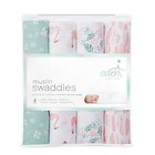 Muslin Swaddle Blankets For Newborns - 100  Cotton Baby Wraps  4 Pack  Floral De