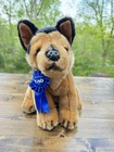 Fao Schwarz German Shepherd Plush Dog Stuffed Animal Puppy Blue Ribbon 10 