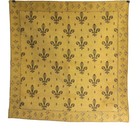 Vintage Wall Tapestry Fleur-de-lis  34x34  Black   Gold