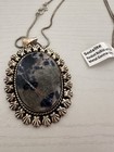 Lot Of 2 Artisan Natural Gemstone Pendant Necklaces Sodalite   Honey Morphite