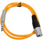 Seismic Audio Seismic 6 Pack Orange 1 4  Trs Xlr Male 2  Patch Cables