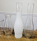 Antique Vintage Lot Of 4 Oil Lamp Chimneys
