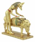 Ancient Egyptian God Of The Dead Golden Anubis Embalming Pharaoh Mummy Statue