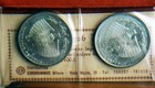 1969 Yemen Arab Republic 2 Rare Silver Coins  Apollo 11 In Official Folder