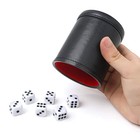 Felt Lined Professional Dice Cup With 6 Dices Quiet For Yahtzee Game