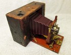 Rare Antique 1890 s No  4 Cartridge Kodak 4x5-ish Red Bellows Roll Film Camera