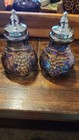 Vintage Imperial Amethyst Grape Carnival Glass Salt And Pepper Shakers