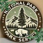 2d Flat  1pc Vintage National Park Service Metal Sign Wall Art - 7 87x7 87 Inch