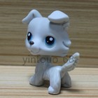  363 Rare Littlest Pet Shop Grey Collie Dog Puppy Blue Eyes Lps Toys