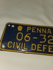 Vintage Penna Pennsylvania Civil Defense License Plate 06-323