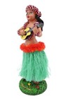 Hawaiian Hula Girl W Ukulele Dashboard Doll - 6 5  Doll  Hawaii Souvenir  Green